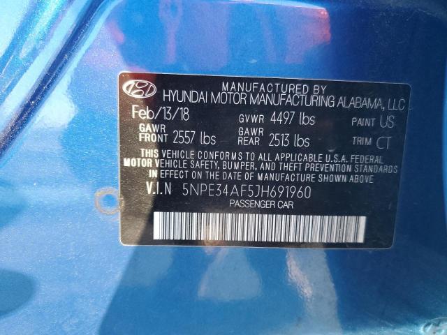 5NPE34AF5JH691960 - 2018 HYUNDAI SONATA SPORT BLUE photo 12