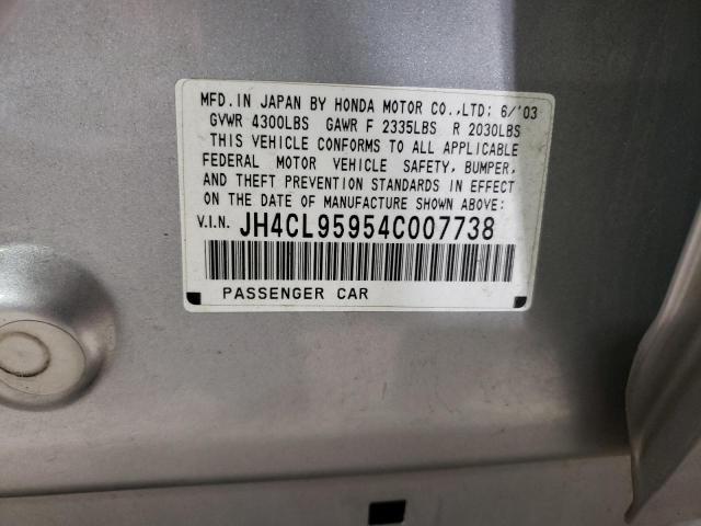 JH4CL95954C007738 - 2004 ACURA TSX SILVER photo 13