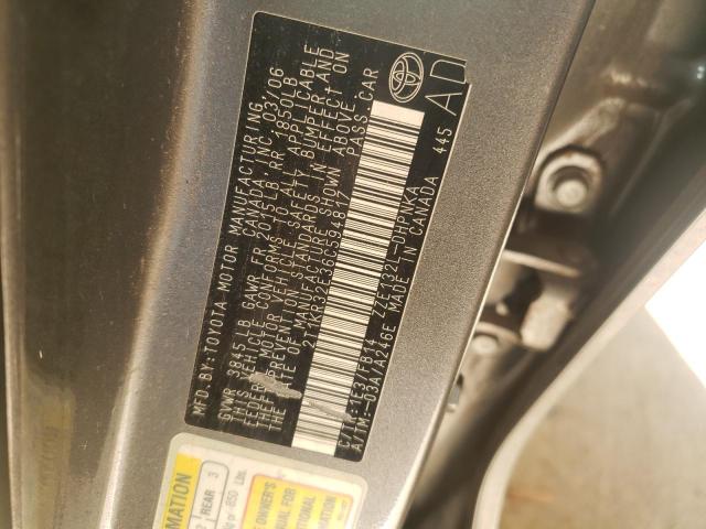 2T1KR32E36C594817 - 2006 TOYOTA COROLLA MA XR GRAY photo 12