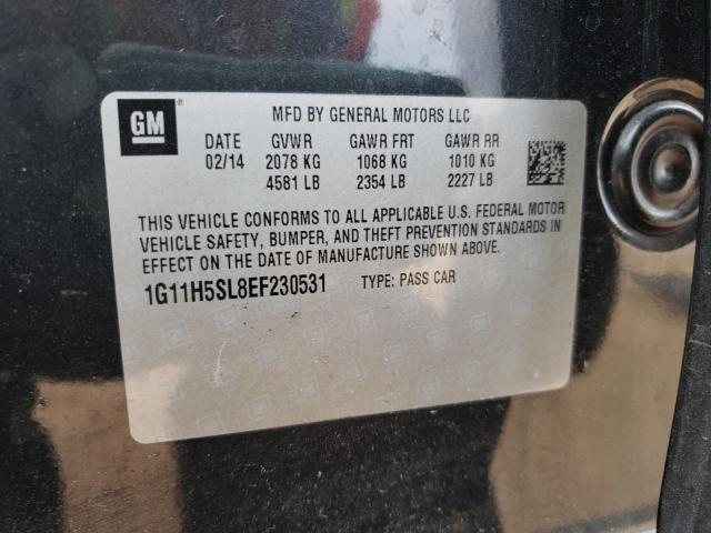 1G11H5SL8EF230531 - 2014 CHEVROLET MALIBU LTZ ლურჯი ფოტო 12