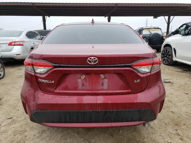 JTDEPMAE1NJ203385 - 2022 TOYOTA COROLLA LE RED photo 6