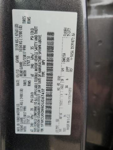 1FMCU0G99DUD87437 - 2013 FORD ESCAPE SE GRAY photo 14