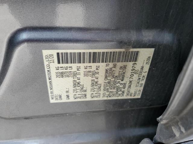 5N1AT3BA2MC701979 - 2021 NISSAN ROGUE SV GRAY photo 13