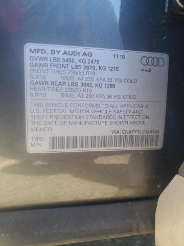 WA1CNAFY3L2045244 - 2020 AUDI Q5 PRESTIGE 灰色 照片 12