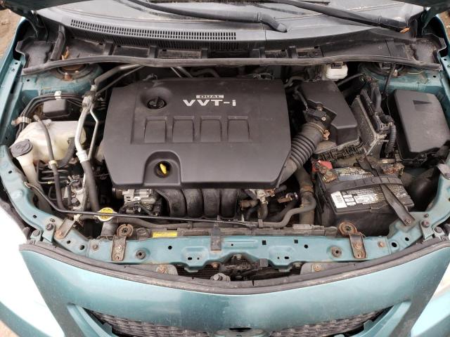 1NXBU4EE6AZ252527 - 2010 TOYOTA COROLLA BASE GREEN photo 11