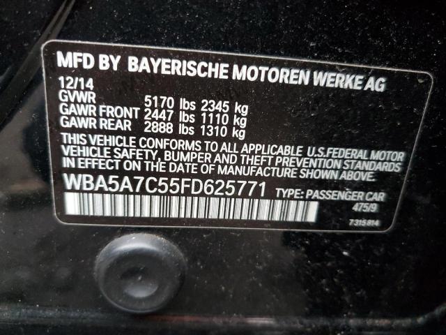 WBA5A7C55FD625771 - 2015 BMW 528 XI BLACK photo 12