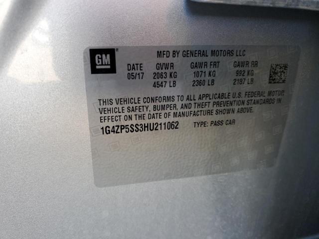 1G4ZP5SS3HU211062 - 2017 BUICK LACROSSE ESSENCE SILVER photo 12