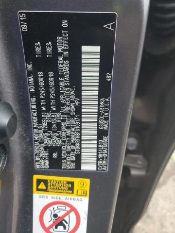 5TDKKRFH8FS109171 - 2015 TOYOTA HIGHLANDER XLE 灰色 照片 13