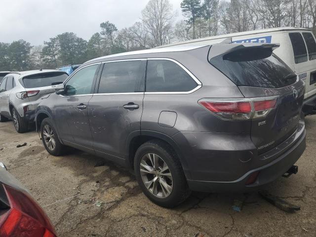 5TDKKRFH8FS109171 - 2015 TOYOTA HIGHLANDER XLE 灰色 照片 2