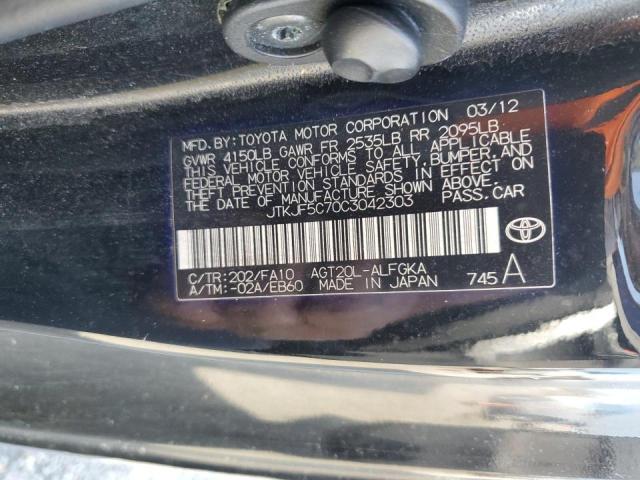 JTKJF5C70C3042303 - 2012 TOYOTA SCION TC 紫色 照片 12