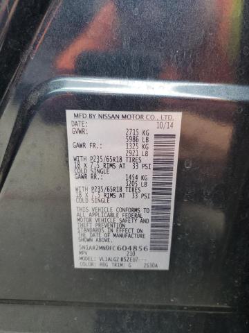 5N1AR2MN0FC604856 - 2015 NISSAN PATHFINDER S 蓝色 照片 14