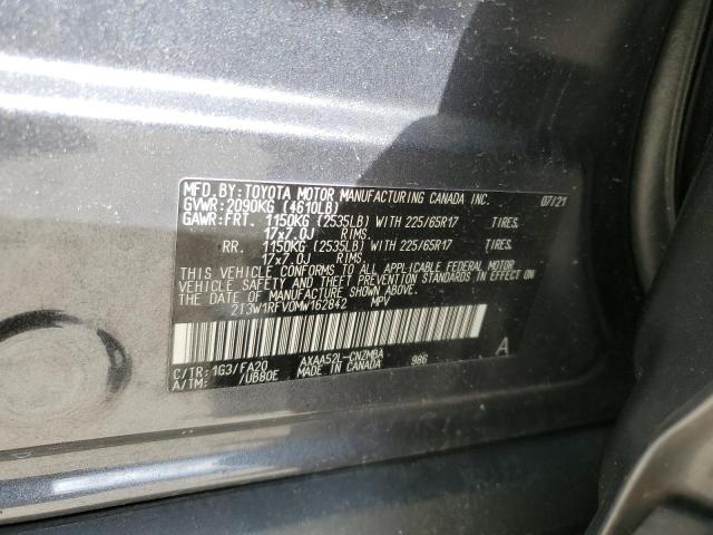 2T3W1RFV0MW162842 - 2021 TOYOTA RAV4 XLE GRAY photo 13