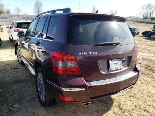 WDCGG8HB4AF388826 - 2010 MERCEDES-BENZ GLK 350 4MATIC BURGUNDY photo 3