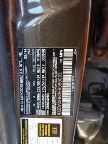 4JGDA5HB3EA380093 - 2014 MERCEDES-BENZ ML 350 4MATIC BROWN photo 13