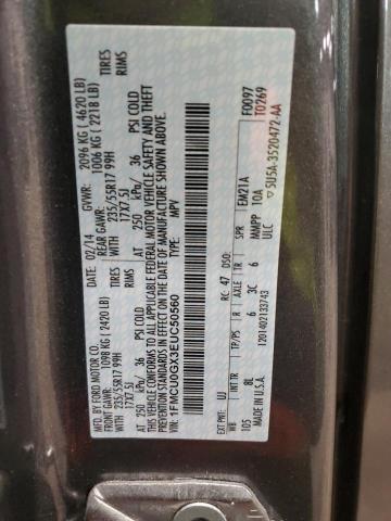 1FMCU0GX3EUC50560 - 2014 FORD ESCAPE SE GRAY photo 13