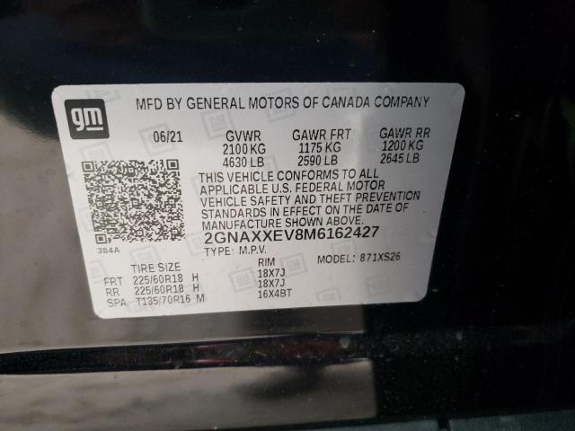 2GNAXXEV8M6162427 - 2021 CHEVROLET EQUINOX PREMIER BLACK photo 14