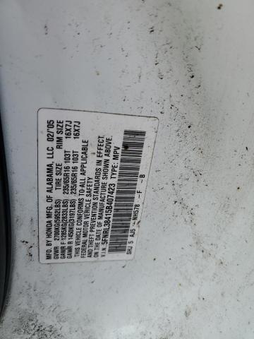 5FNRL38415B407423 - 2005 HONDA ODYSSEY EX WHITE photo 13