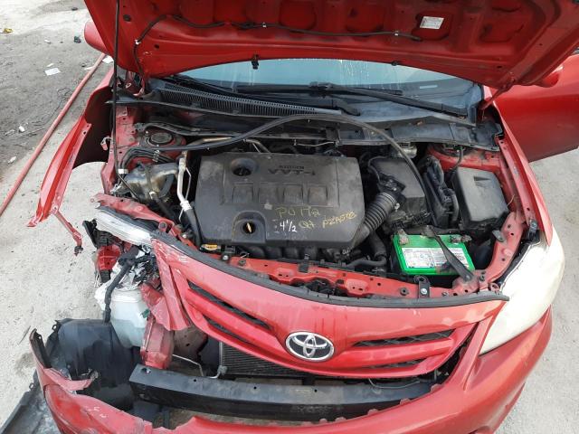 2T1BU4EE7BC536560 - 2011 TOYOTA COROLLA BASE RED photo 11