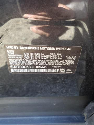 5UXTR9C53JLD69449 - 2018 BMW X3 XDRIVE30I Қара фото 12