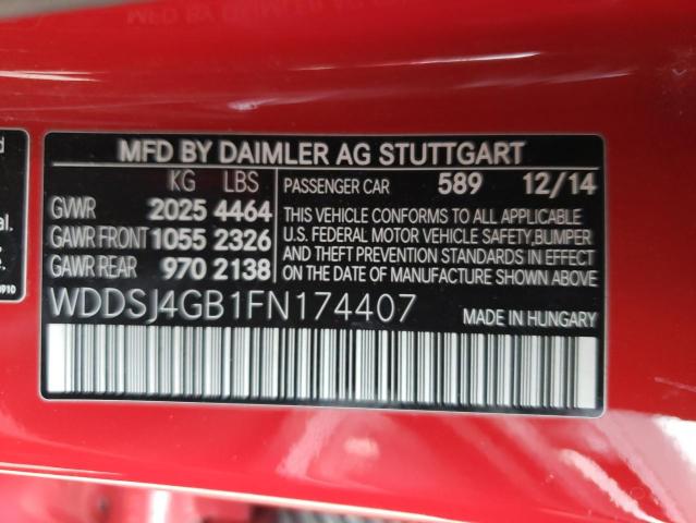 WDDSJ4GB1FN174407 - 2015 MERCEDES-BENZ CLA 250 4MATIC RED photo 12