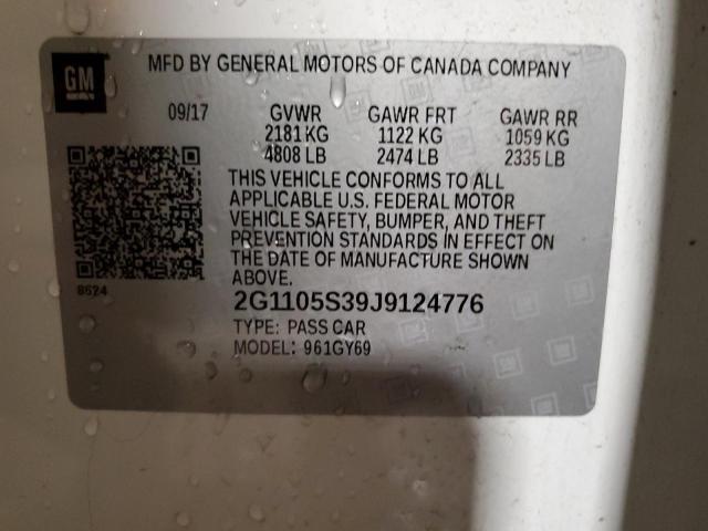 2G1105S39J9124776 - 2018 CHEVROLET IMPALA LT WHITE photo 12