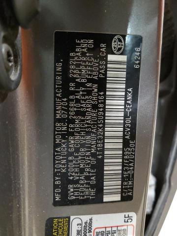 4T1BE32K45U948164 - 2005 TOYOTA CAMRY LE GRAY photo 12