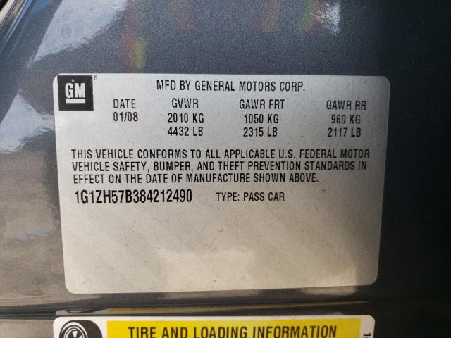 1G1ZH57B384212490 - 2008 CHEVROLET MALIBU 1LT Szary zdjęcie 12