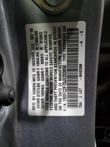 19XFC2F75JE203850 - 2018 HONDA CIVIC EX SILVER photo 13