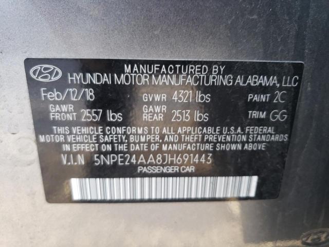 5NPE24AA8JH691443 - 2018 HYUNDAI SONATA ECO GRAY photo 13