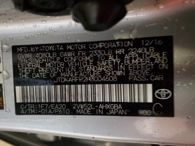 JTDKARFP2H3004608 - 2017 TOYOTA PRIUS PRIM Gümüş foto 12