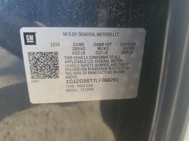 1G1ZG5ST7LF068281 - 2020 CHEVROLET MALIBU RS ლურჯი ფოტო 13