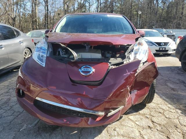 1N4BZ0CP7HC309486 - 2017 NISSAN LEAF S BURGUNDY photo 5