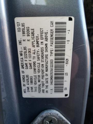 1HGCM56707A122303 - 2007 HONDA ACCORD EX BLUE photo 13