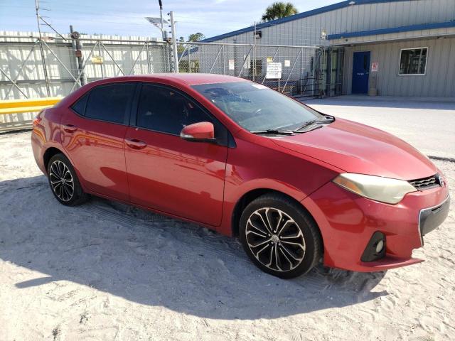 2T1BURHE8FC327374 - 2015 TOYOTA COROLLA L RED photo 4