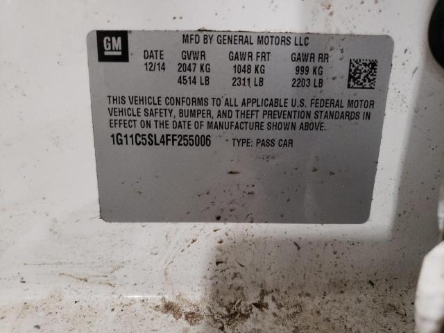 1G11C5SL4FF255006 - 2015 CHEVROLET MALIBU 1LT WHITE photo 12