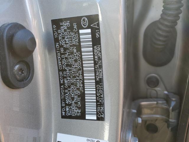 JTHP9JBH4L2020725 - 2020 LEXUS UX 250H SILVER photo 12