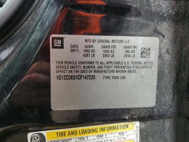 1G1ZC5E01CF147233 - 2012 CHEVROLET MALIBU LT1 1LT BLACK photo 12