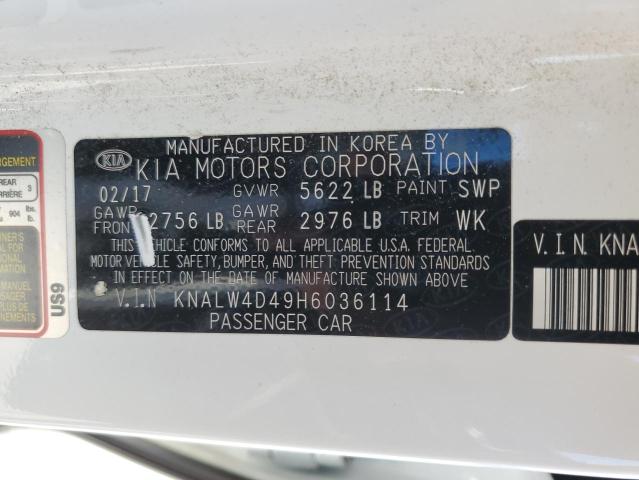 KNALW4D49H6036114 - 2017 KIA K900 WHITE photo 12