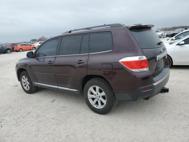 5TDZK3EH9DS139726 - 2013 TOYOTA HIGHLANDER BASE MAROON photo 2