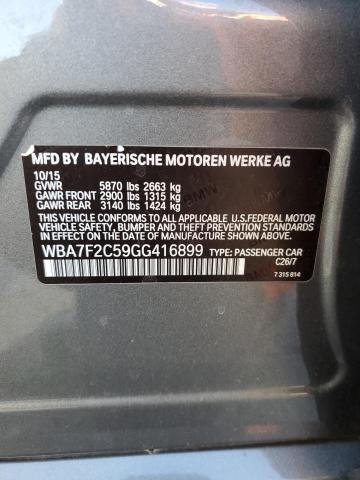 WBA7F2C59GG416899 - 2016 BMW 750 XI GRAY photo 12