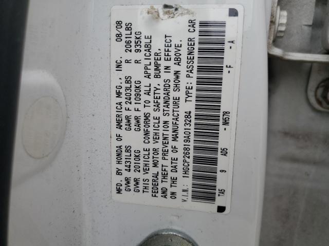 1HGCP26819A013284 - 2009 HONDA ACCORD EXL WHITE photo 13