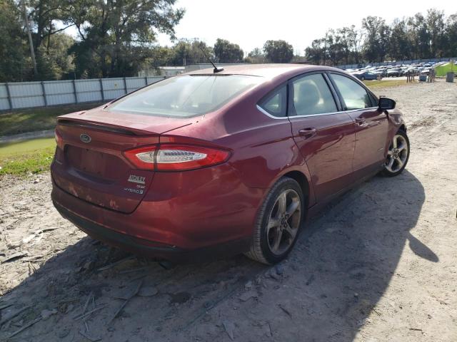 3FA6P0LU2DR378806 - 2013 FORD FUSION SE HYBRID RED photo 3