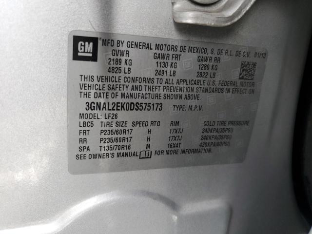 3GNAL2EK0DS575173 - 2013 CHEVROLET CAPTIVA LS 银色 照片 12