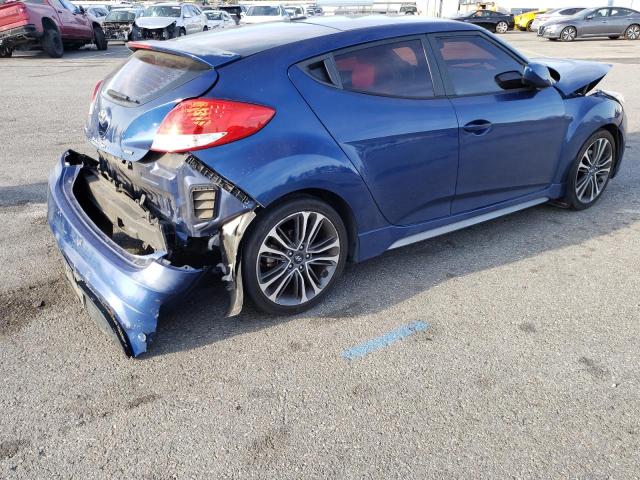 KMHTC6AE0GU285492 - 2016 HYUNDAI VELOSTER TURBO BLUE photo 3