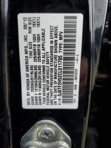 5J6TF2H52CL011795 - 2012 HONDA CROSSTOUR EXL შავი ფოტო 14