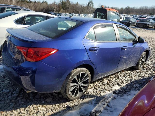 2T1BURHE4KC189228 - 2019 TOYOTA COROLLA L BLUE photo 3