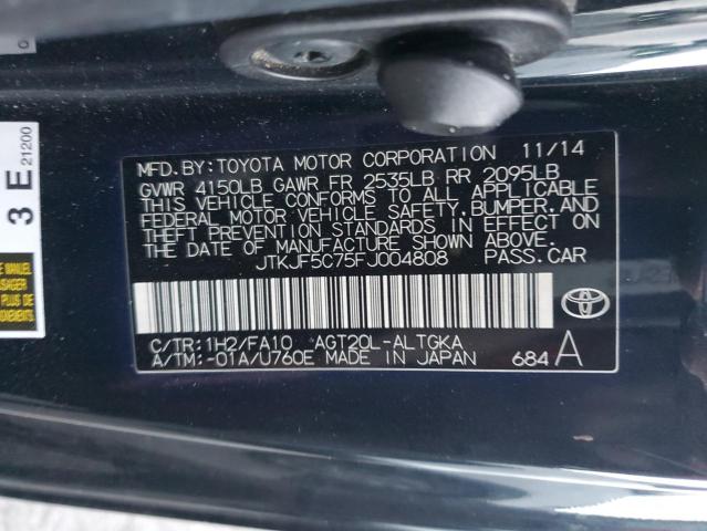 JTKJF5C75FJ004808 - 2015 TOYOTA SCION TC 黑色 照片 13