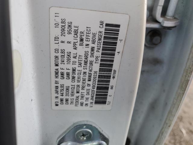 JH4CU2F49CC009336 - 2012 ACURA TSX WHITE photo 13