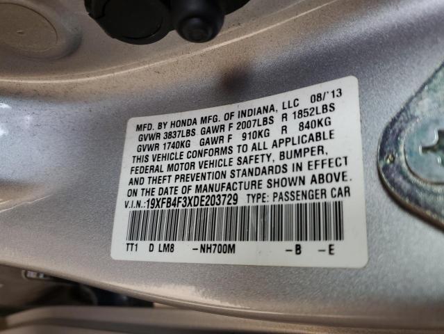 19XFB4F3XDE203729 - 2013 HONDA CIVIC HYBRID L SILVER photo 13