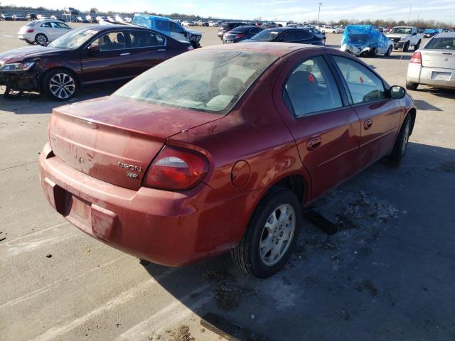 1B3ES56CX4D625679 - 2004 DODGE NEON SXT RED photo 4